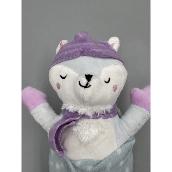 Plush Fox Blue Blanket Swaddle 10" Stuffed Animal Toy Lovey RMS International - Picture 2 of 7